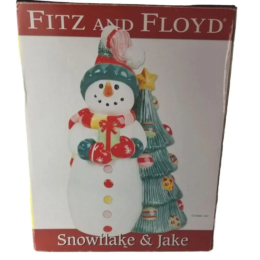 Cookie Jar Fitz & Floyd Snowflake Jake  12